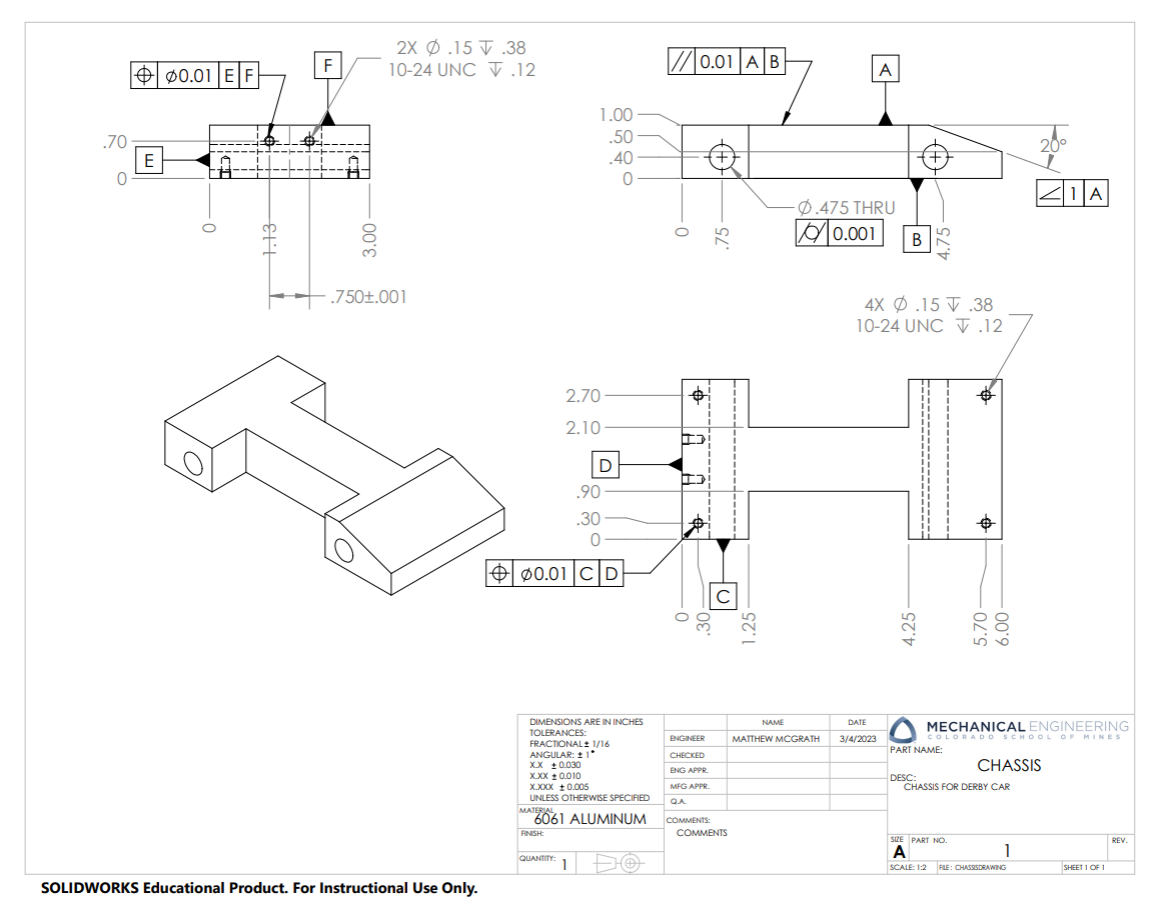 Drawing for the chassis